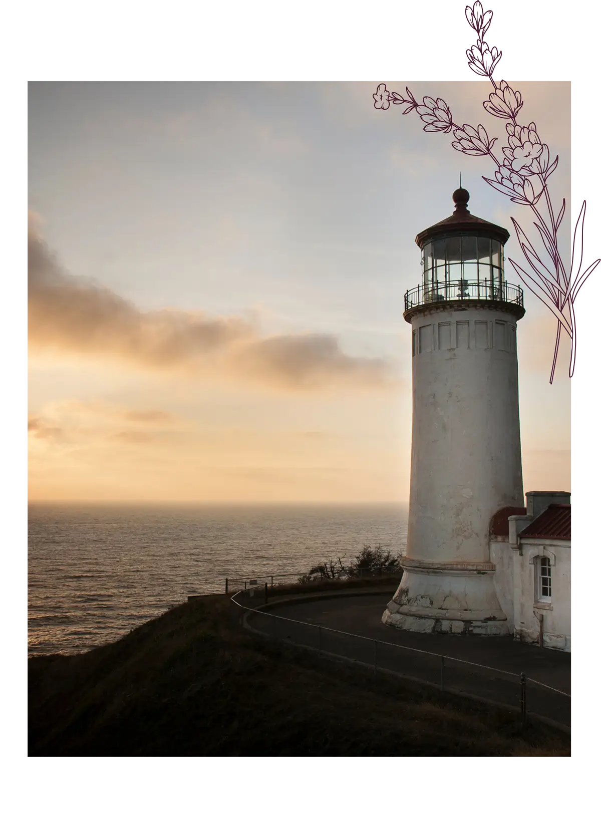 Lighthouse with flower detail